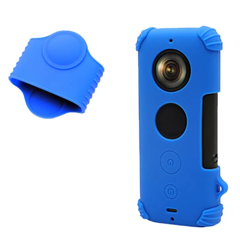 blue Силиконовый чехол для Insta360 One X, устойчивый к царапинам, пыленепроницаемый панорамный чехол для камеры - Цвет: blue