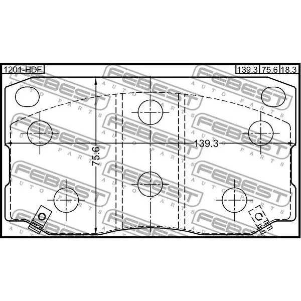 Колодки передние HYUNDAI COUNTY(NB) 1998- FEBEST 1201-HDF