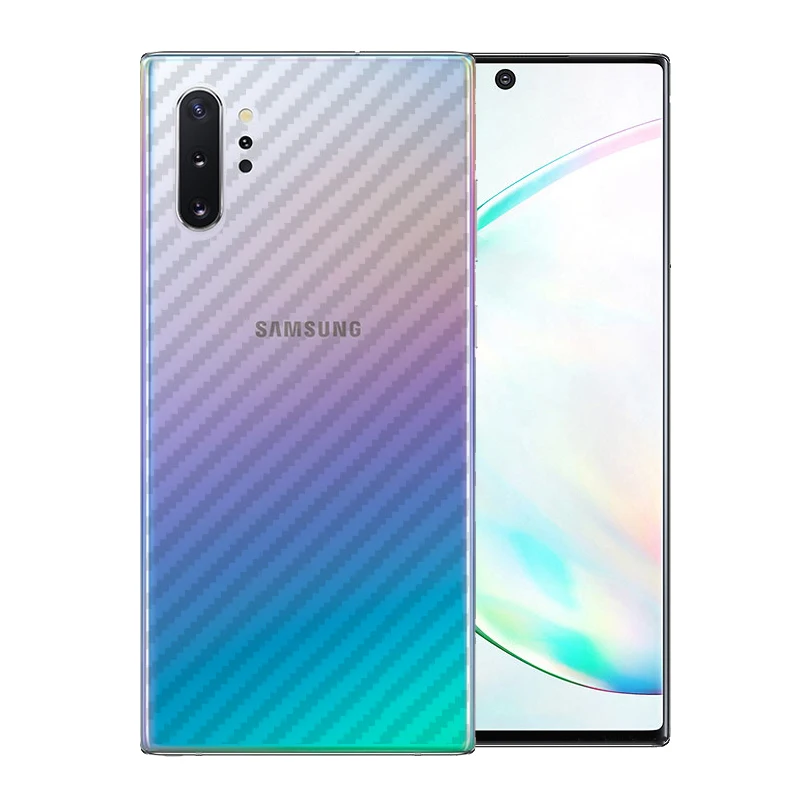 

3 Pcs/Lot UltraThin Slim Transparent Carbon Fiber Sticker for Samsung Galaxy Note 10 Plus 6.8" Anti-Scratch Protective Back Film