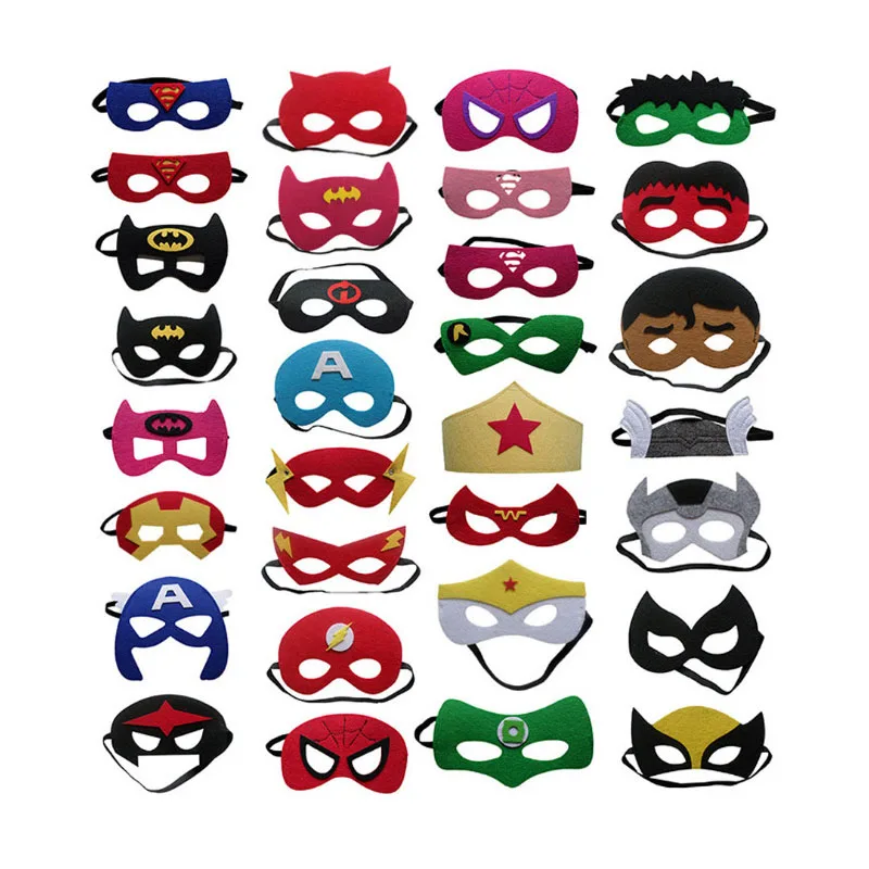 

Avengers Super Heros Cosplay Eye Mask Captain America Spider man Thor Hulk Iron Man Batman Superman Halloween Cosplay Toy