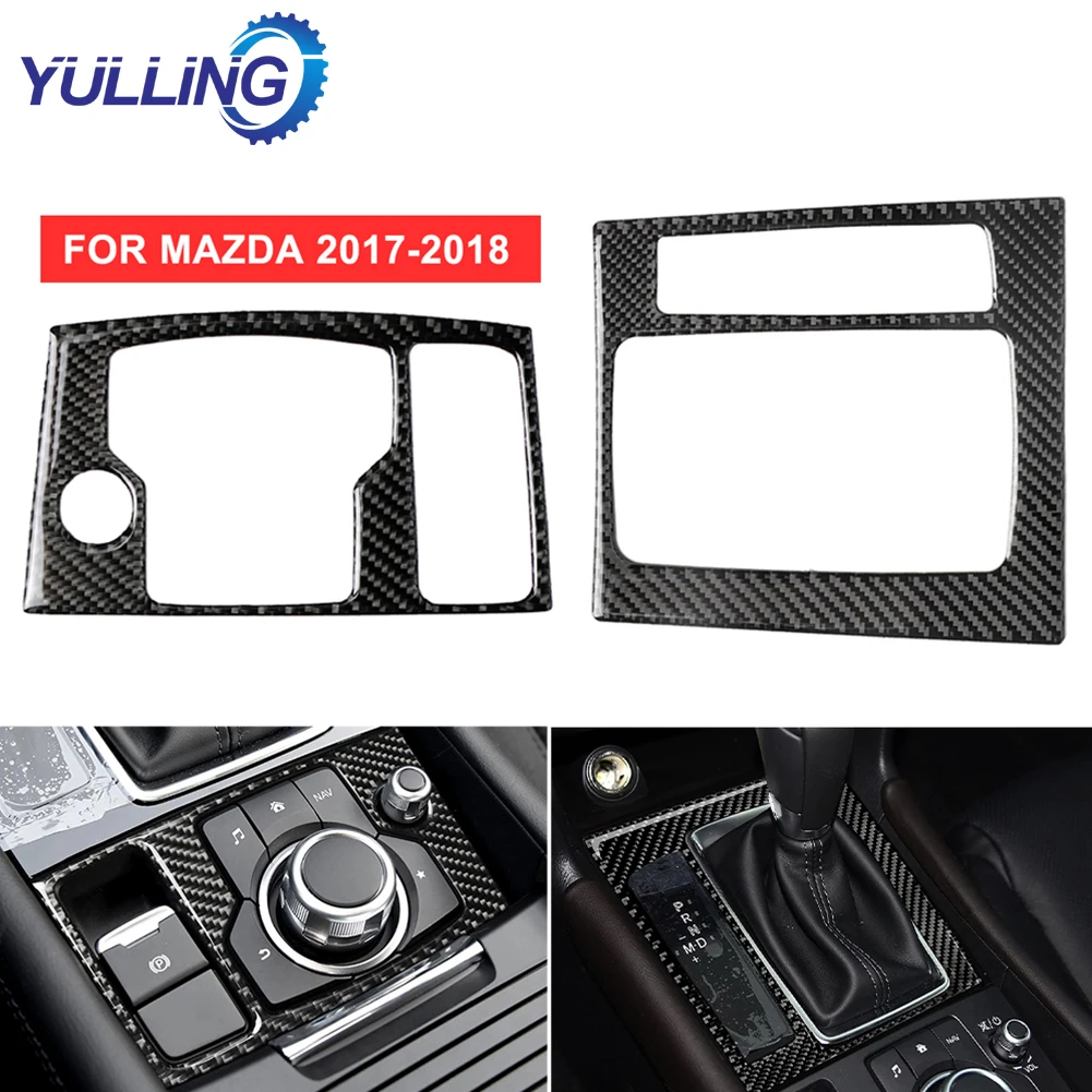 

Для Mazda 3 Axela 2013 - 2019 Автомобильная центральная консоль декоративная наклейка Мультимедийная панель отделка углеродное волокно ABS наклейка д...
