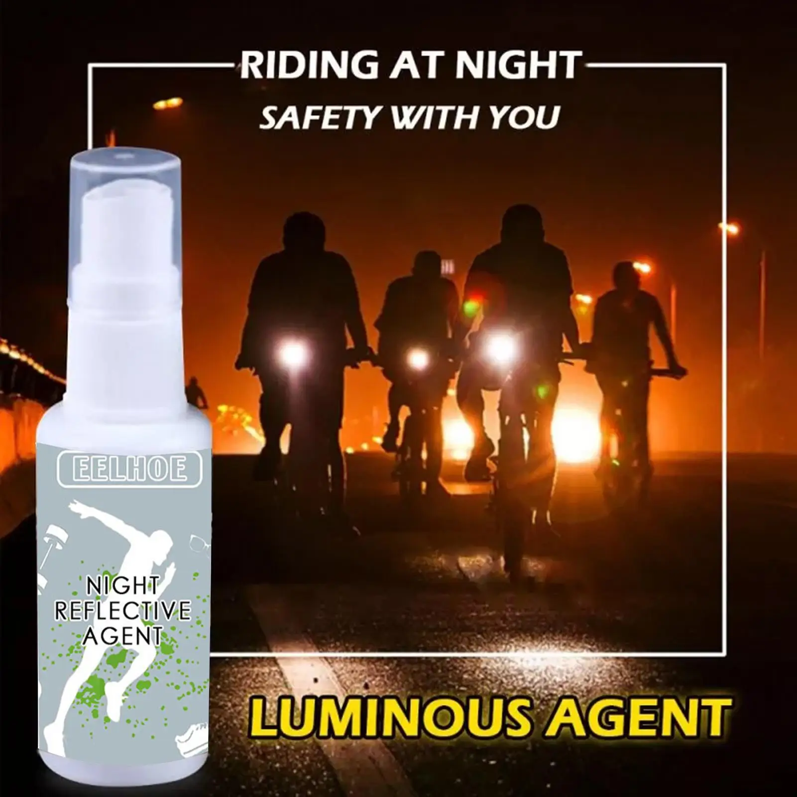 

Night Reflective Spray Bike-Running Fluorescence Paint Anti-Accident Spray Fluorescent Mark Safety Luminous 30ML 50ML
