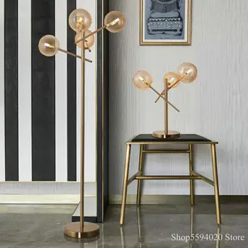 

Denmark Glass Bubble Ball Floor Lamp Nordic Magic Bean LED Stand Lamps Living Room Bedroom Bedside Lamp Luxury Post-modern E27