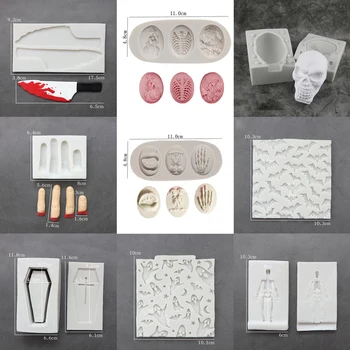 

Halloween Horror Party Supplies Silicone Mold Fondant Mould Cake Decor Tools Chocolate Gumpaste Mold, Sugarcraft, Kitchen Gadget