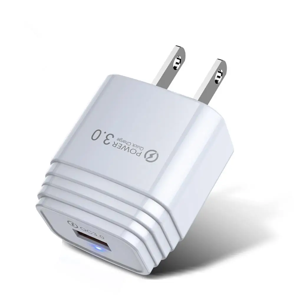 US Plug White QC3.0, быстрое зарядное устройство для мобильного телефона, адаптер, портативная мини зарядка, головка, несколько защиты, безопасное зарядное устройство для дома и офиса - Цвет: US Plug White