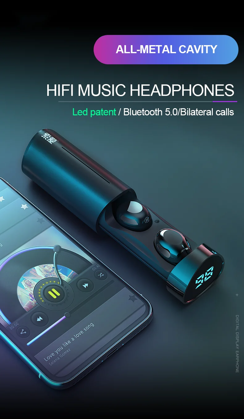 SOAIY F3 Siri Smart AL Assistant, bluetooth-гарнитура 5,0, 8 часов прослушивания музыки, стильные беспроводные наушники с микрофоном