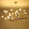 Rustic Tree Branch Glass Bubble Chandelier Lighting Bar Retro Chandeliers Ceiling Vintage Home Decor lustres light fixtures ► Photo 3/6