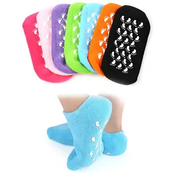 

1Pair Whitening Exfoliating Foot Mask Gloves Spa Gel Socks Moisturizing Hand Mask Feet Care Ageless Beauty Cotton Silicone Socks