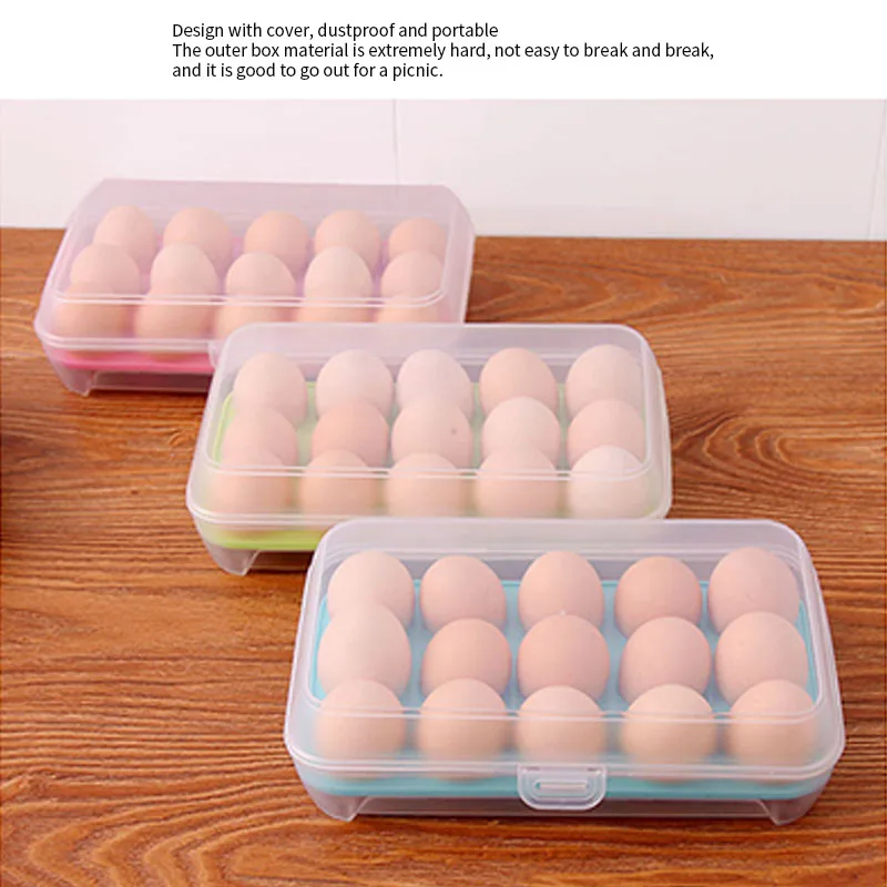 15 сетчатый кухонный холодильник коробка для хранения яиц практичная креативная домашняя портативная пластиковая коробка для хранения еды для пикника