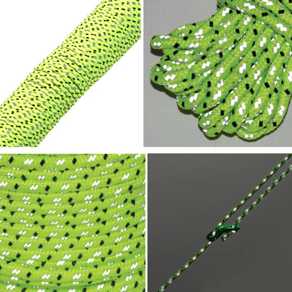 20 м многофункциональная веревка для палатки, светоотражающая Ночная палатка, аксессуары для спорта на открытом воздухе, кемпинга, туризма, 2,5 мм, прочная веревка