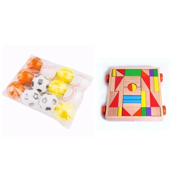 

12Pcs Hand Basketball Baseball Football Tennis Exercise Ball Toys & 38Pcs Children Building Blocks Toys Building Blocks