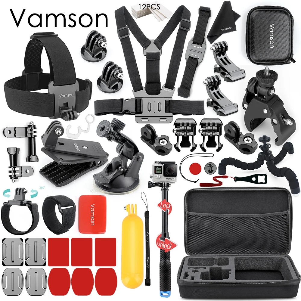 Billige Vamson Zubehör für GoPro Hero 8 7 6 5 Brustgurt Motorrad Clamp Sammlung Box für Xiaomi Yi 4K für SJCAM für Eken VS153C
