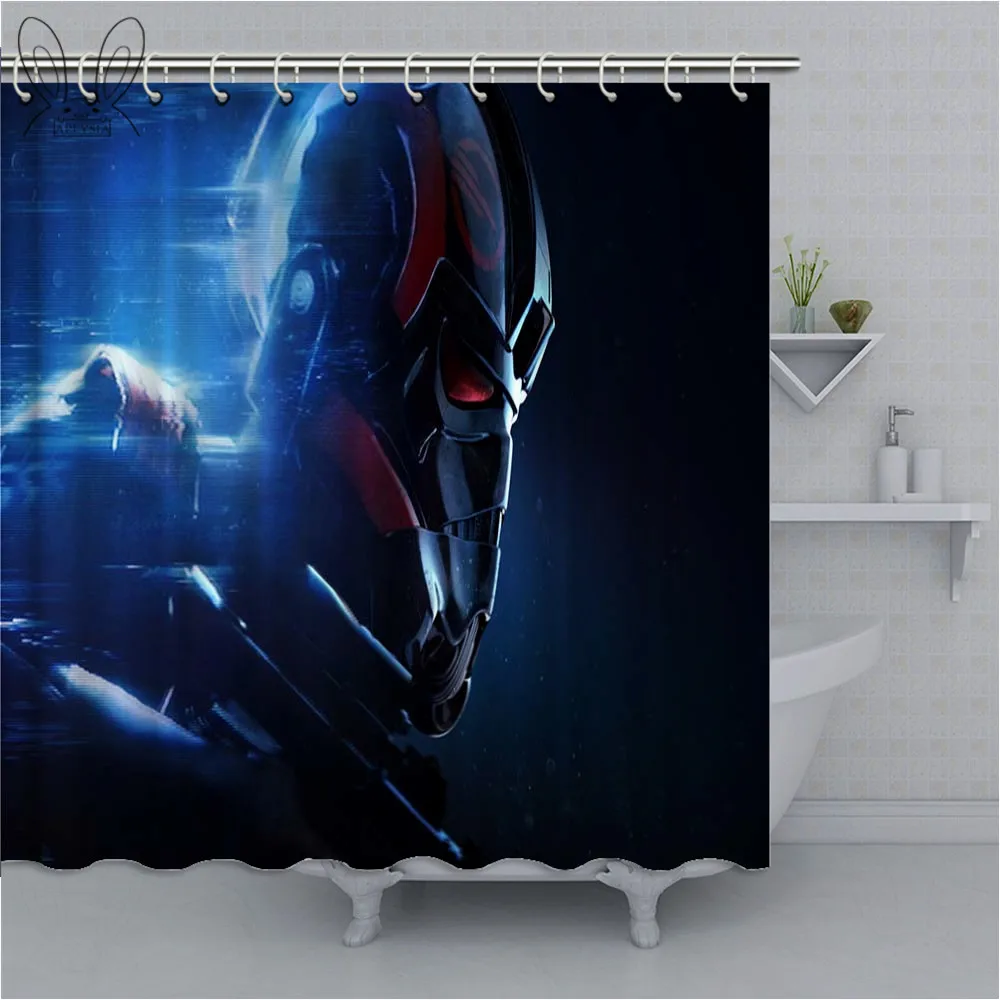 R2D2 Звездные войны Робот занавеска для душа водонепроницаемая ткань занавеска фильм плакат занавеска для ванной из полиэфира набор для домашнего декора - Цвет: 20302