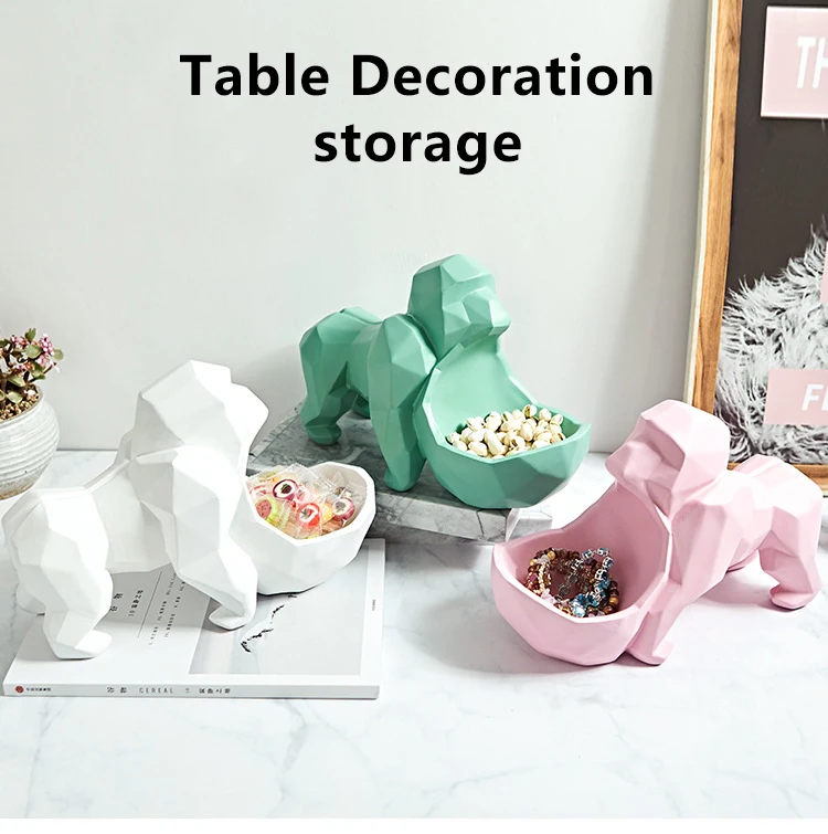 Home Decor Statue 3D Big Baboon Sculpture Modern Room Table Decoration Multifunction Storage Box Candies Jewelry Keys Storage (1)