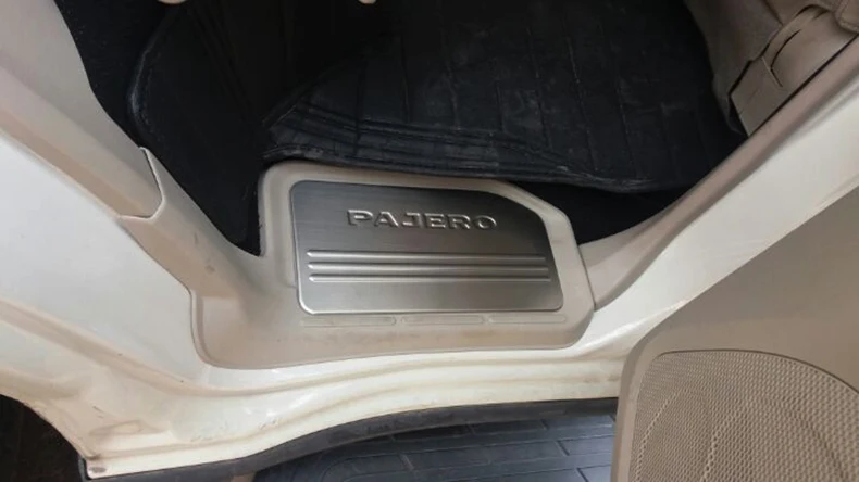 Для Mitsubishi Pajero V93 V97 V73 2003- Нержавеющая Сталь Бампер протектор порога Накладка/порог дверь порог автомобиля быстро