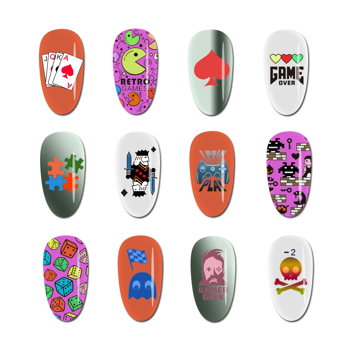 

Game Theme Stamping Plates BeautyBigBang Geometry Dice Spade Poker Sword Image Stainless Steel Template Nail Stamping Plate 039