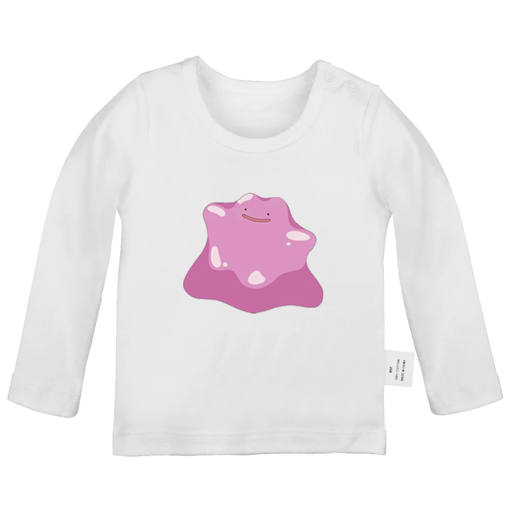 Pokemon Togepi Jigglypuff Chansey Ditto Gengar Lickitung; футболки для новорожденных; однотонные футболки с длинными рукавами для малышей