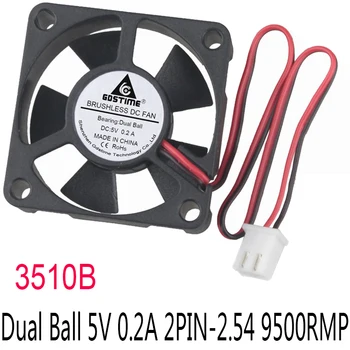 

10pcs Gdstime DC 5V 35*35*10mm Dual Ball 3510 2Pin Small Brushless computer case CPU Cooling Fan 35mm x 10mm 3.5cm