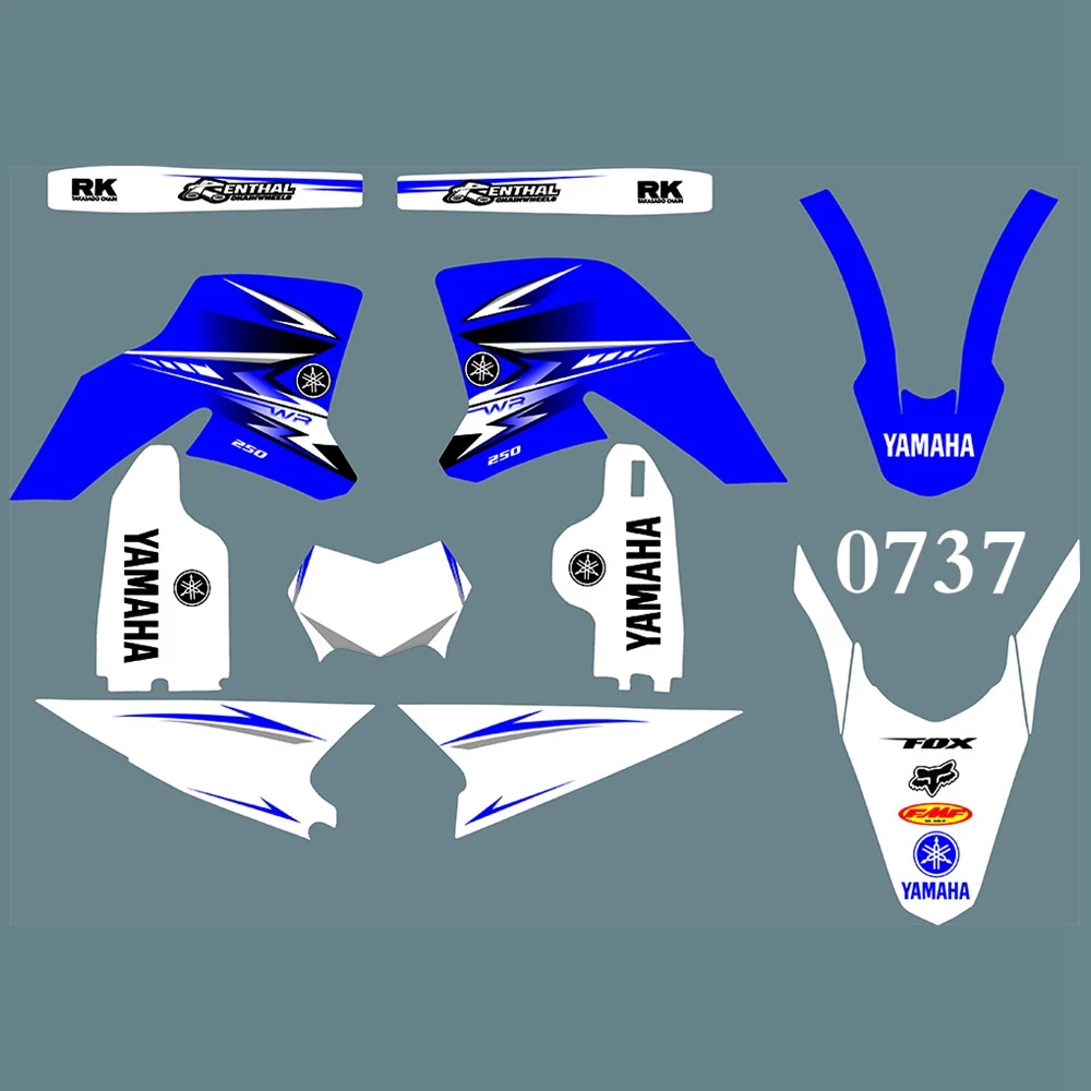 

Full Graphics Decals Stickers Custom Number Name Glossy Stickers Kits for YAMAHA WR250R 2008 2009 2010 2011 2012 2013 2014 2015