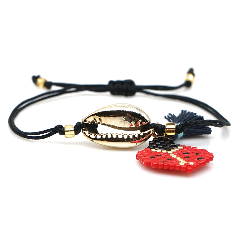 Go2boho MIYUKI Shell браслет подвеска в виде божьей коровки браслеты богемные Pulseras Mujer Новинка Bileklik женские ювелирные изделия ручной работы подарок для девочки