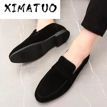 

2020 Slip on Men Casual Shoes Comfortable fahsion Luxury Brand High Quality suede Leather Slipper Loafers Summer Shoes L4