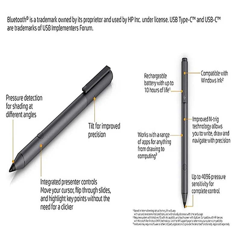 For HP Tilt Pen (2MY21AA#ABL) SPEN-HP-03 For HP Selected x360