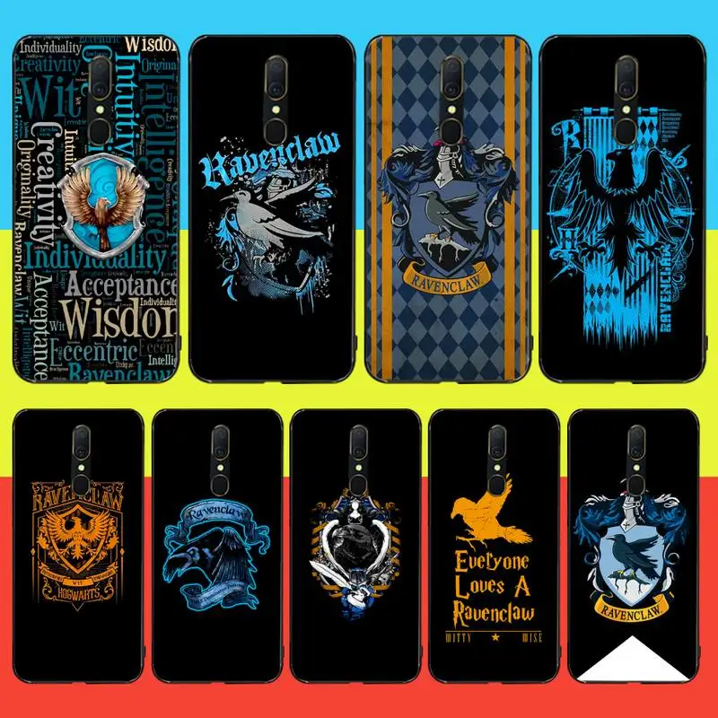 

HPCHCJHM Ravenclaw Black Soft Shell Phone Case Capa For Oppo A5 A9 2020 Reno2 z Renoace 3pro Realme5Pro