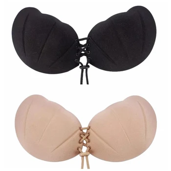 

Women Underwear Bra Pad Solid Breast Petals Silicone Bra Sexy Lingerie Front Pull Rope Shell Invisible Chest Stickers Gathered