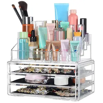 

Multiple Tiers Makeup Brush Cosmetics Storage Rack Drawer Container Organizer