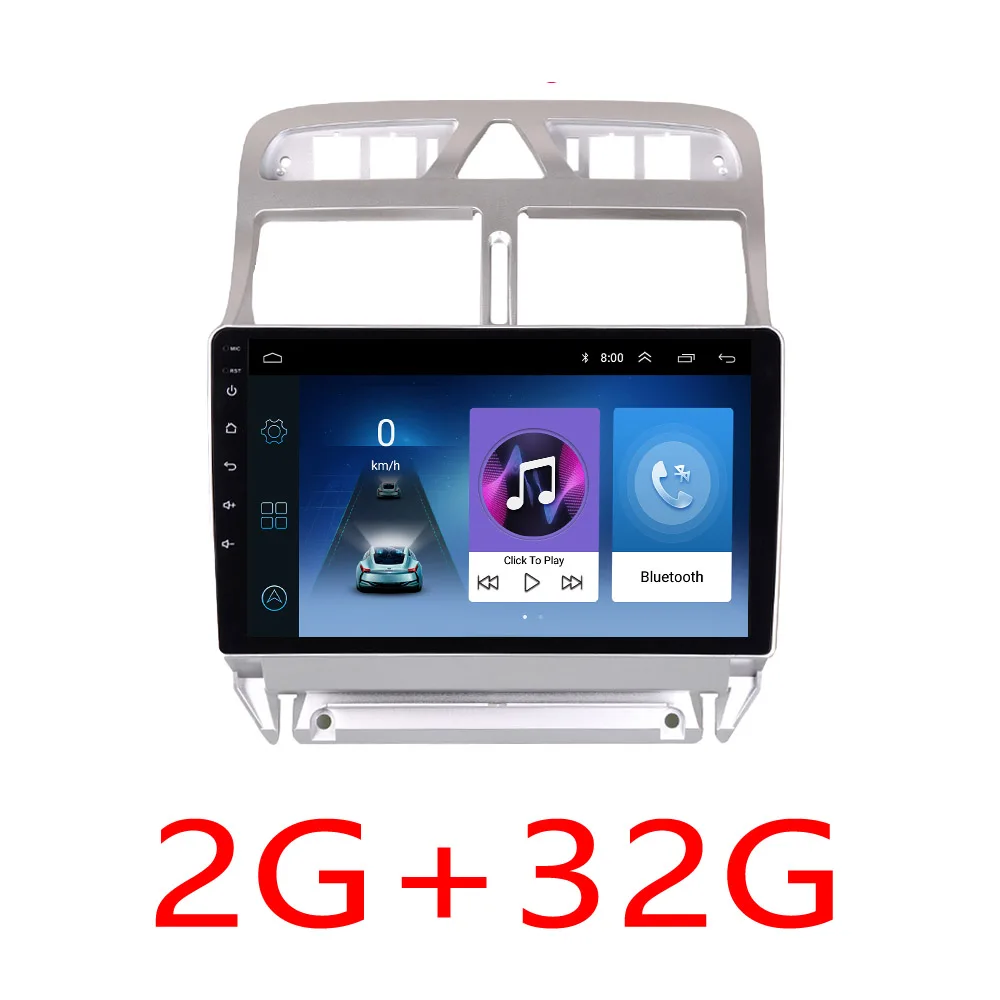 Android автомобильный Радио для peugeot 307 2002-2013 9 дюймов 1024*600 4 ядра Wi-Fi Bluetooth Аудио Видео Мультимедиа 2 din автомобильный dvd плеер - Цвет: ZS-Peugeot 307-2G