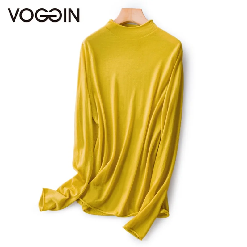 

VOGGIN Sweaters for women Roll Neck Australian wool sweaters water-soluble Merino wool worsted knitted sweater ladies 2020AW