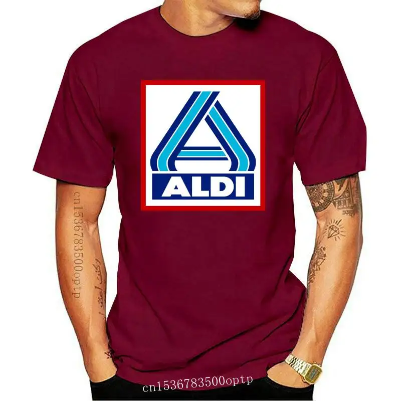 New Aldi T shirt logo store aldi supermarket redneck cadi car park