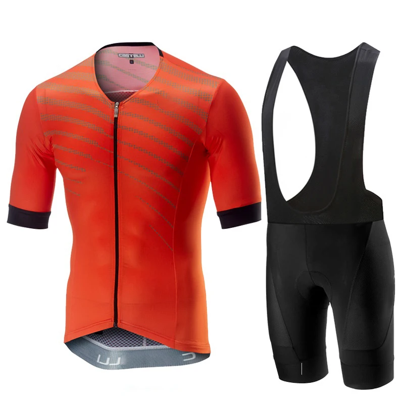 

CyclingEasy 41434 2019 FREE SPEED RACE ORANGE Cycling Jersey Maillot Ciclismo Short Sleeve and Cycling bib Shorts Cycling Kits