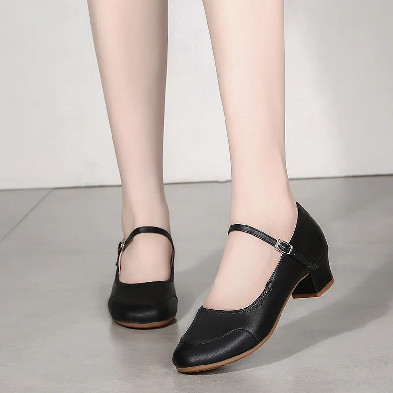 Women Tango Modern Dance Shoes Girls Salsa Latin Ballroom Dance Shoes Ladies Low Heel Soft Dancing Comfortable Red Black Dance Shoes