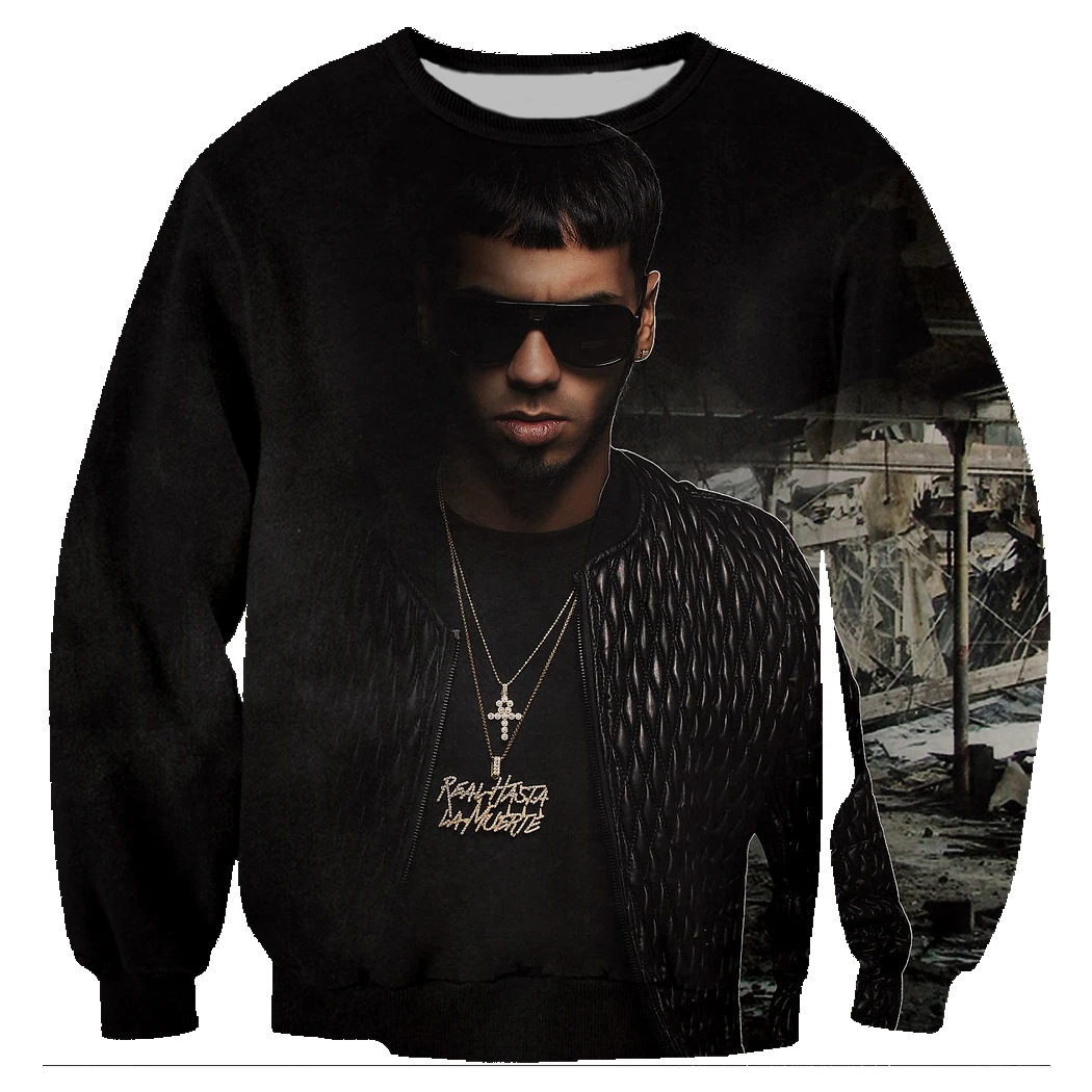 Поп-Певец ANUEL AA 3D принт Толстовка Черный Рок уличная толстовка мужская одежда повседневный спортивный костюм куртка негабаритных 5X