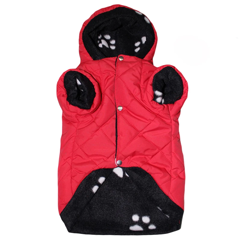 Для домашних любимцев собак Зимний Одежда для маленьких и крупных собак Одежда с обеих сторон теплая куртка с капюшоном утепленное Двухслойное флисовое пальто Французский бульдог