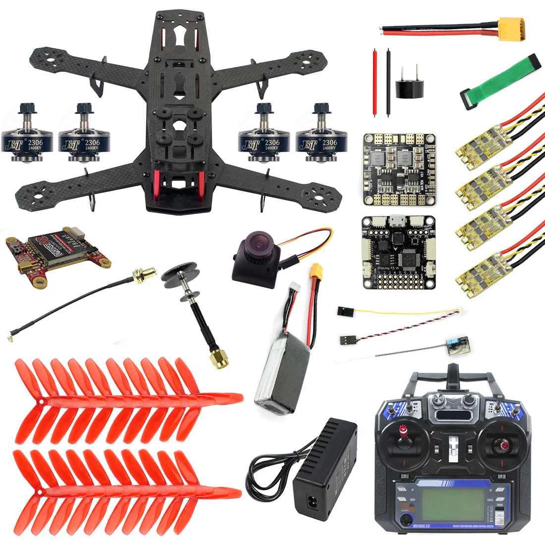 DIY 250 полный комплект FPV Квадрокоптер камера Дрон мм рамка из углеродного волокна