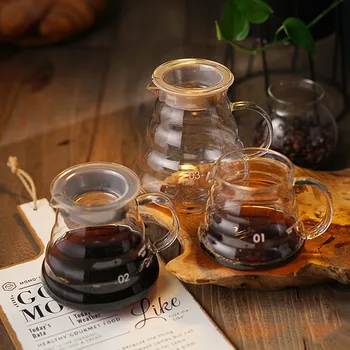

300ml500ml700ml Glass Pour Over Coffee Maker Cloud Kettle Heat Reasistance 120 Degree Coffee Sharing Pot Drip Filter for Barista