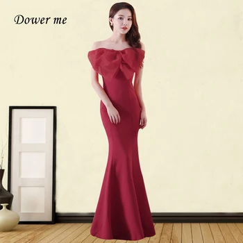 

Evening Dress Burgundy GDX397 Elegant Strapless Ruched Evening Dresses Long Robe De Soiree 2020 Sleeveless Mermaid Formal Gowns