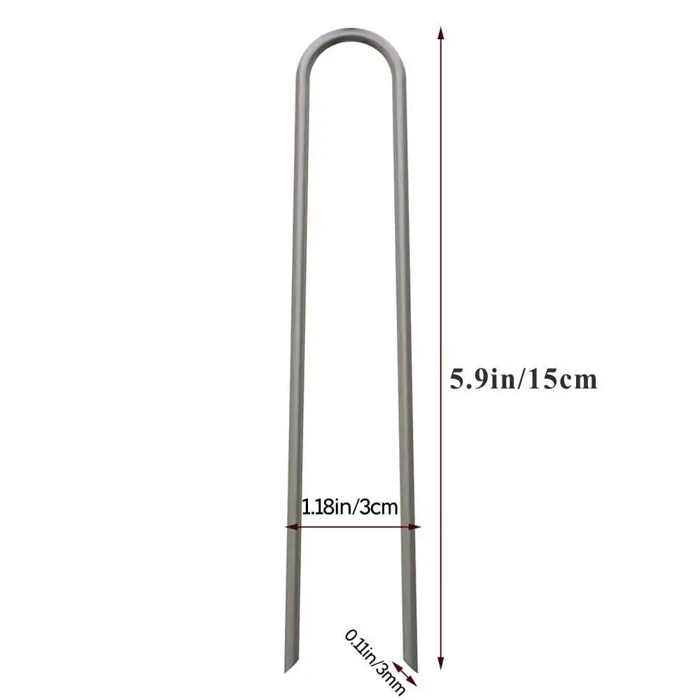 Gardening U-shaped Nails Metal Lawn nails Ground Nail Stakes Landscape Staples and Fence Stake For Fixing Weed Fabric Mesh Floor