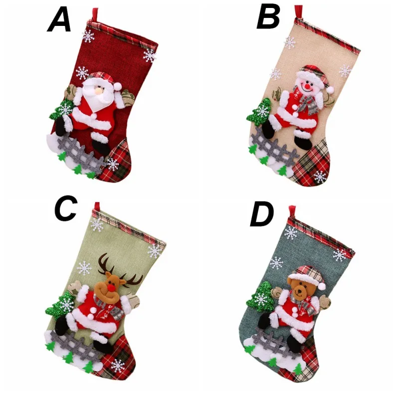 Праздничный Подарочный Рождественский чулок s рождественские носки каминные украшения Рождественские Чулки держатели для подарков большого размера