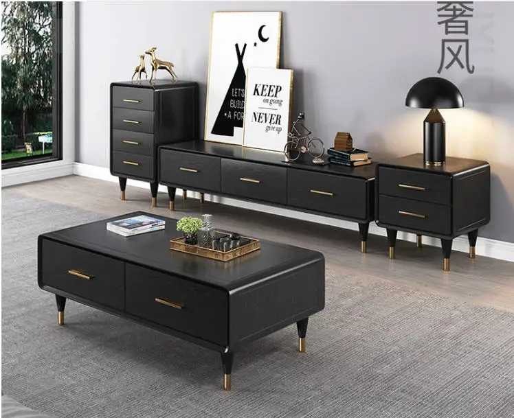 tea table wooden design Living Room TV monitor stand mueble marble leather oval edge cabinet +tv stand table+Coffee centro Table