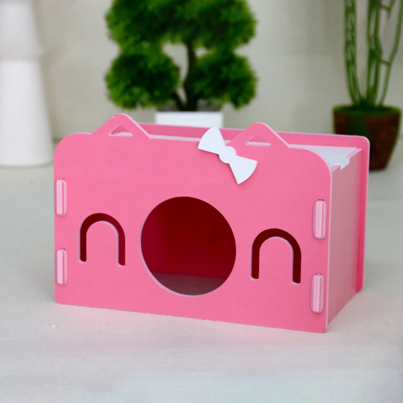Small Pet House Funny Cage Toy Hamster Wooden House Self Assembly Pet Cage Box For Small Animals