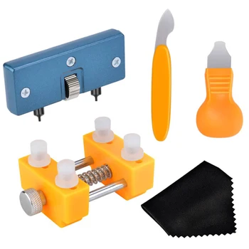 

4pcs Parts DIY Universal Battery Replacement Watch Tool Kit Adjustable Repair Back Remover Case Opener Instrument Holder