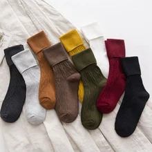 Женские теплые толстые носки, зимние дышащие спортивные носки по щиколотку, модные нарядные носки