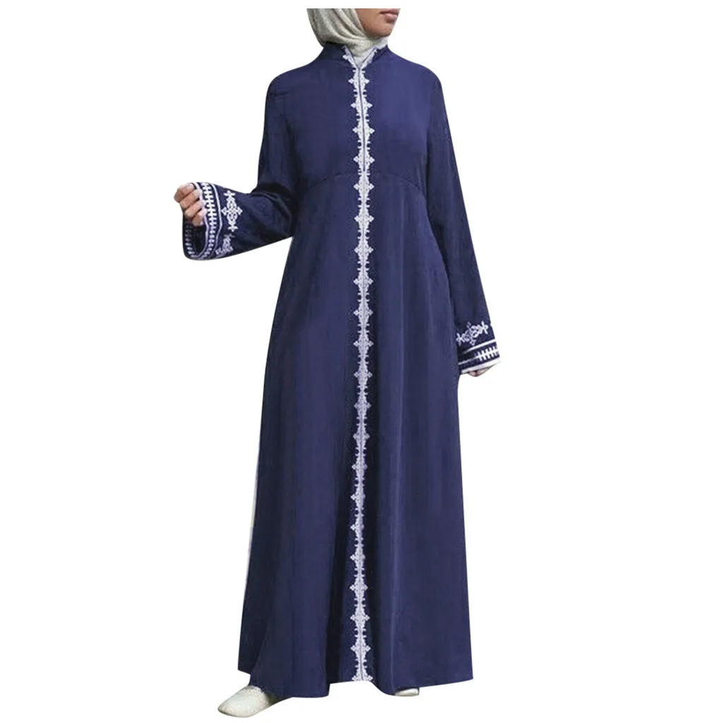 

KLV Muslim Women Dress Turkish Abaya Solid Color Lace Maxi Kimono Open Abaya Robe Dubai Muslim Dresses Ladies Ramadan Kaftan