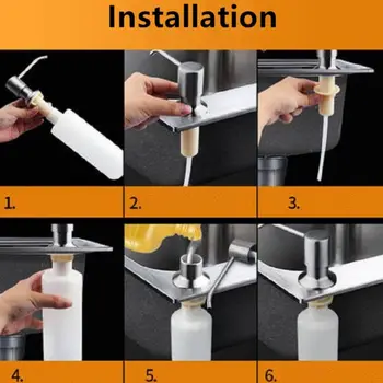 

300ml Kitchen Sink Soap Dispenser Manual Press Pump Liquid Soap Detergent Shampoo Reusable Dispensers Bottle for Home Bathroom