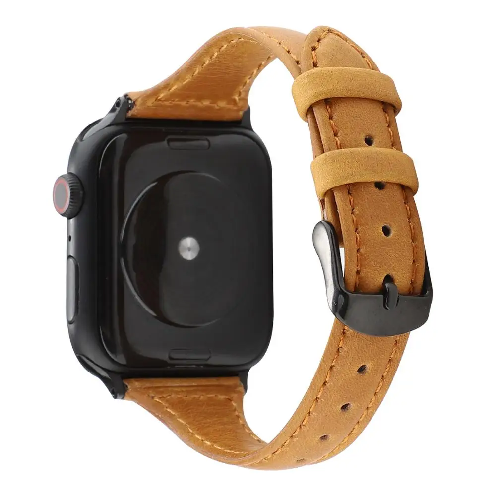 Light Brown 2 С цветочным узором ремешок для apple watch, ремешок 42 мм, 38 мм, ремешок для наручных часов iwatch, Версия 44 мм 40 мм Series 5/4/3/2/1 кожаный ремешок correa спортивный браслет - Цвет ремешка: Light Brown 2