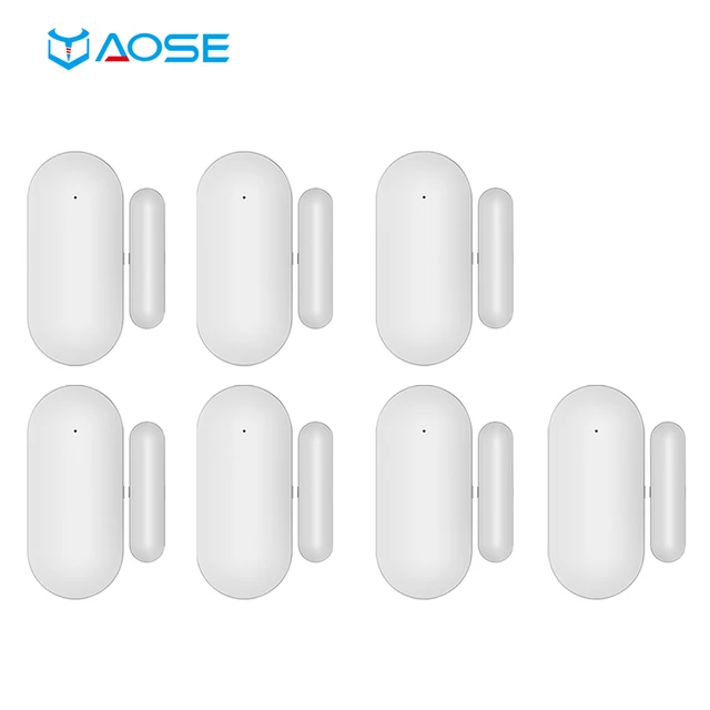 YAOSE Wireless Magnetic Sensor Window & Door Sensor for All RF 433MHz Home Alarm Security Smart Gap Sensor to Detect Open Door 7pcs
