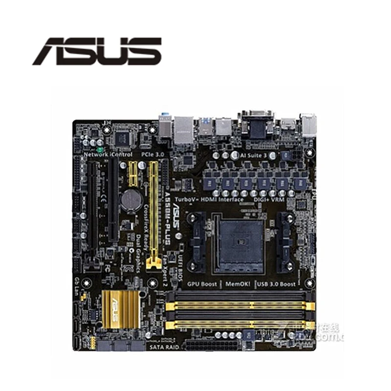 Для ASUS A55BM PLUS материнская плата FM2 + DDR3 для AMD A55M A55 оригинальная десктопная SATA II б/у